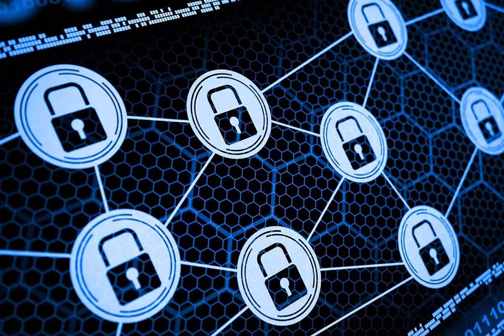 Computer logos interlocking with security