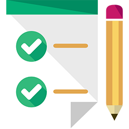 Drawing of a checklist and pencil