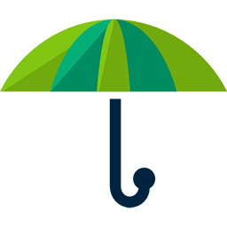 Drawing of an open umbrella