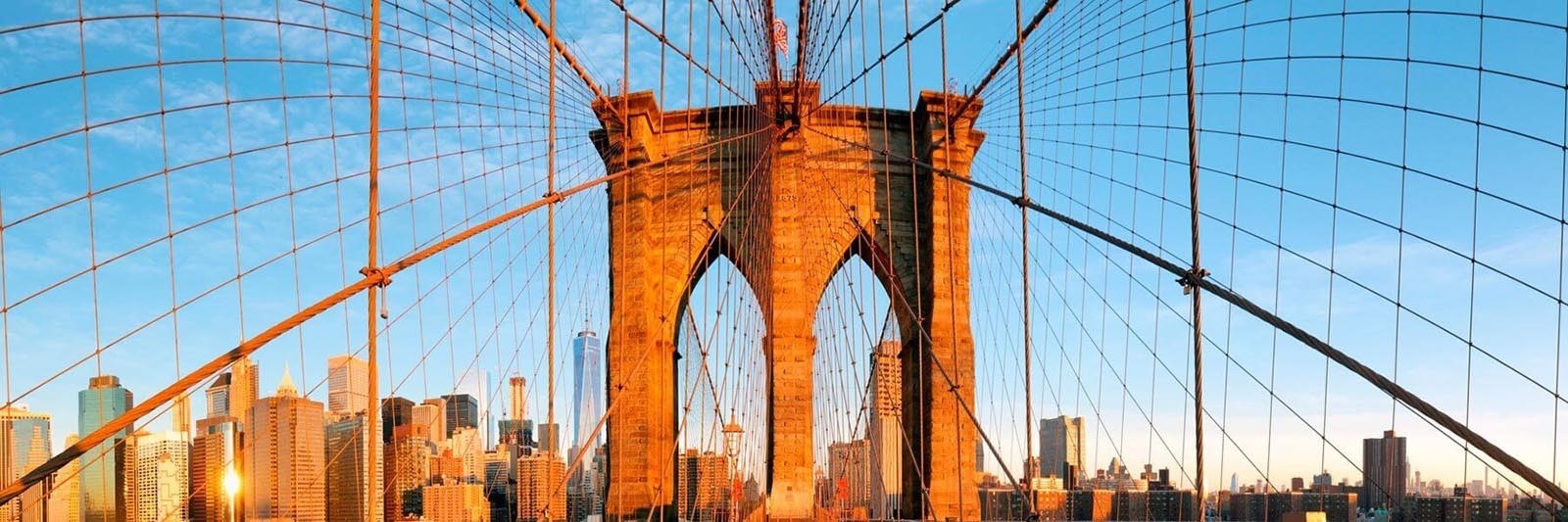 New York on the Brooklyn Bridge